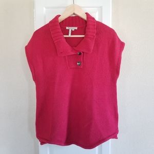 BCBGeneration Crimson Red Button Short Sleeve Layering Sweater size Medium